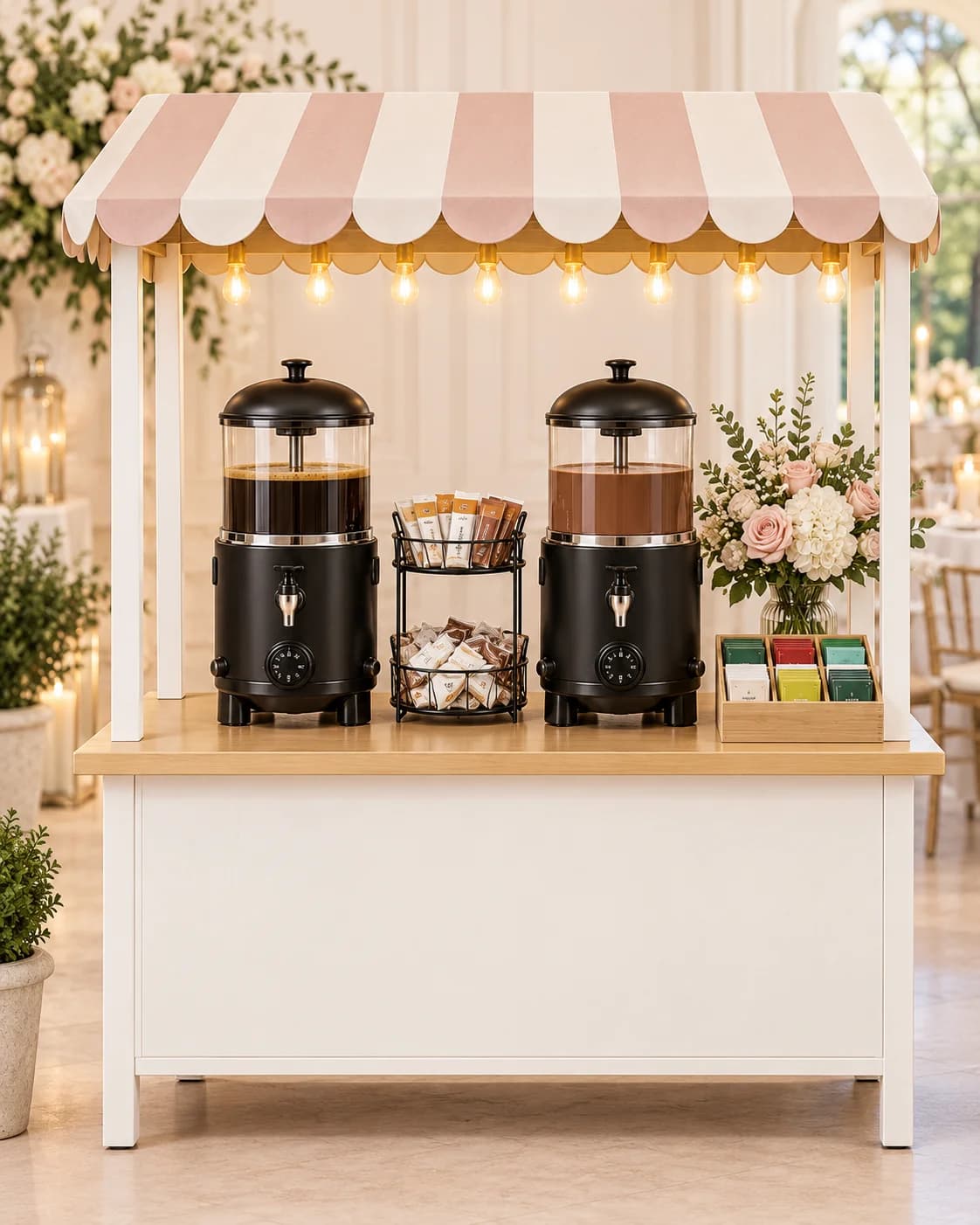 Carrito de chocolate y café para eventos