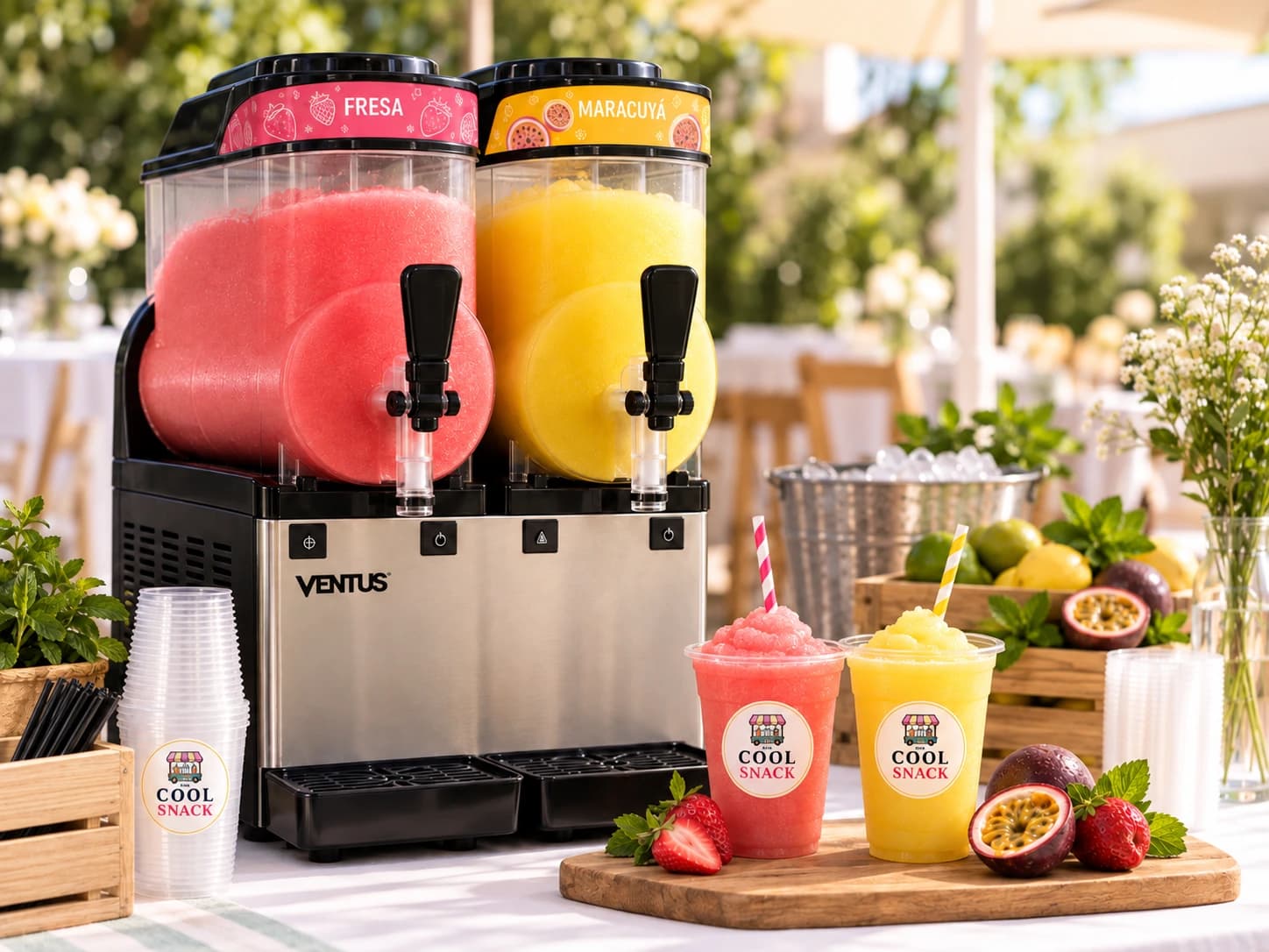 Cremoladas 2 sabores + Pisco o Ron para eventos